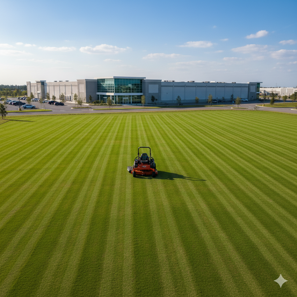 GoXelerate commercial lawn mowing and maintenance for warehouses, retail locations, and large properties